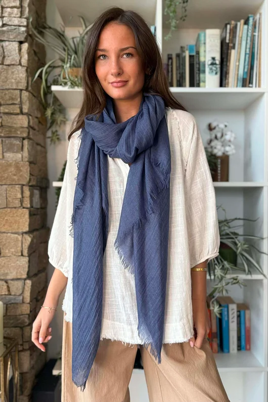 Classic Portobello Scarf Dark Denim 